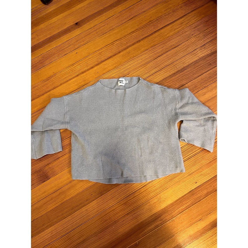 Princess Polly Boat Neck Ribbed Sweater in Pale Blue Size Small / Medium